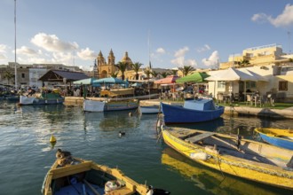 Beautiful view of Marsaxlokk, traditional maltese fisherman village on south of the island, Malta