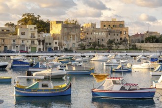 Beautiful view of Marsaxlokk, traditional maltese fisherman village on south of the island, Malta