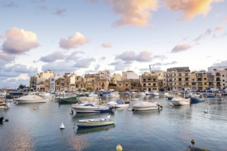 Beautiful view of Marsaxlokk, traditional maltese fisherman village on south of the island, Malta