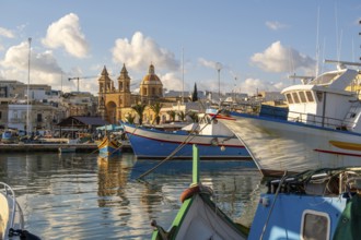Beautiful view of Marsaxlokk, traditional maltese fisherman village on south of the island, Malta