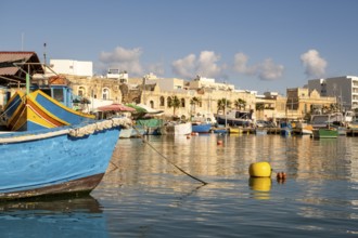 Beautiful view of Marsaxlokk, traditional maltese fisherman village on south of the island, Malta
