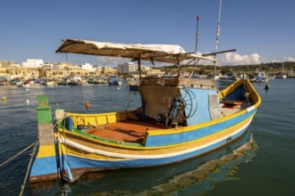 Beautiful view of Marsaxlokk, traditional maltese fisherman village on south of the island, Malta