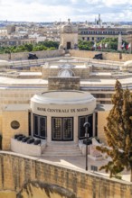 Valletta, Malta - December 26, 2023: View of Malta Central Bank in the capital city