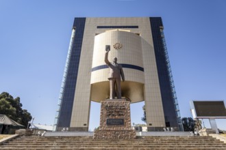 The Independence Memorial Museum in Windhoek, Namibia August 9, 2025: honors Dr. Sam Nujoma and the