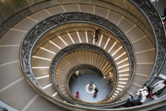 ROME, ITALY, FEBRUARY 02, 2018: View Down The Spiral Staircase of Museum of Vatican