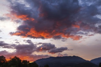Cloudy mood at dawn, Mugel mountain, Leoben, Styria, Austria