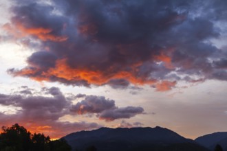 Cloudy mood at dawn, Mugel mountain, Leoben, Styria, Austria