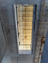 Bauhaus Archive construction site, interior shot on the open day, Klingelhöferstraße, Berlin,