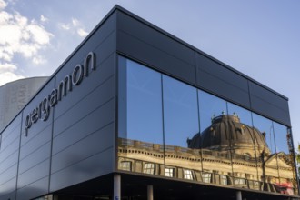Building façade of the temporary Pergamon Museum, Berlin, Germany