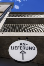 Sign for goods delivery, Am Tacheles in Oranienburger Straße, Berlin, Germany