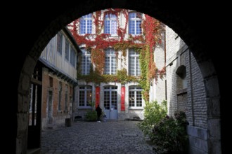 Medieval castle Dieppe, Château de Dieppe, hilltop castle, inner courtyard, Alabaster Coast, Côte