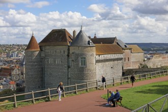 Medieval castle Dieppe, Château de Dieppe, hilltop castle, Alabaster Coast, Côte d'Albatre, Dieppe,
