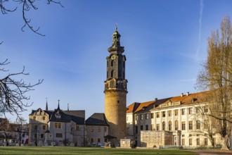 Weimar City Palace with castle tower Weimar, Thuringia, Germany