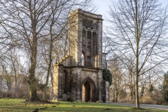 Ruins of the Tempelherrenhaus in the park on the Ilm in Weimar, Thuringia, Germany