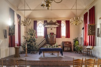 Interior of the small church of the former Bourtange fortress, Groningen, Netherlands
