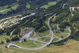 View of the engineering structures of the Gotthard Pass road, from Passo Scimfuss to Airolo,