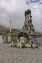 Aviation memorial, memorial to the Vaud aviator Adrien Guex 1928 at Lago della Piazza, Gotthard
