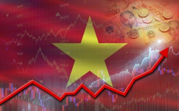 Vietnam economic growth on financial graph. Vietnam financial growth on market graph