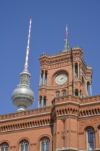 Television tower, Rotes Rathaus, Rathausstraße, Mitte, Berlin, Germany