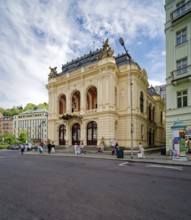 Karlovy Vary Municipal Theatre in the New Rococo style, old town, spa, healing spring, health,