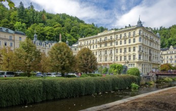 Karlovy Vary Municipal Theatre in the New Rococo style, old town, spa, healing spring, health,