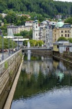 Old town, spa, healing spring, health, mineral, mineral water, illness, Karlovy Vary, Bohemia,