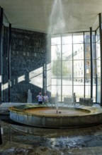 Bubbling colonnade with geyser of hot mineral water, spa, healing spring, health, mineral, mineral