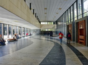 Entrance hall, bubbling colonnade with geyser of hot mineral water, spa, healing spring, health,