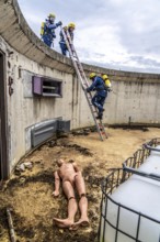 Rescue and recovery of people in an area possibly affected by hazardous substances, operation under