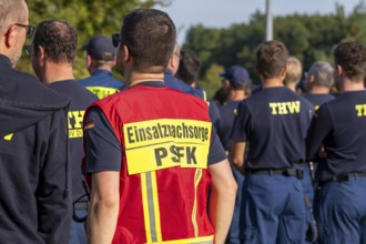 Emergency Aftercare Team, PFSK, volunteers at the large-scale exercise FÜLEX25, of the THW,