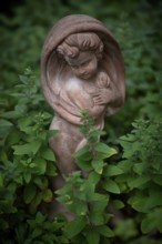 Terracotta statue, girl, garden, Stuttgart, Baden-Württemberg, Germany