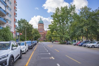 Michaelkirchstraße and St Michael's Church in Berlin, Germany