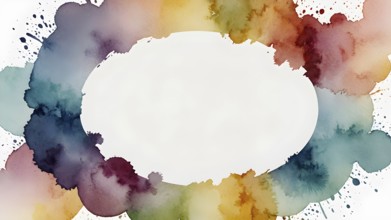 Watercolor template frame design for greeting card. Invitation card template suitable for wedding,
