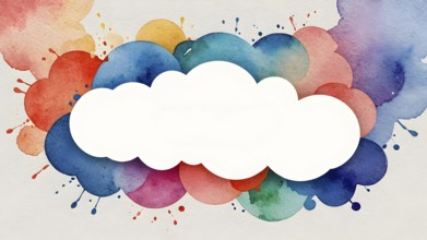 Watercolor template frame design for greeting card. Invitation card template suitable for wedding,