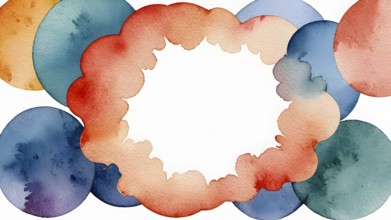 Watercolor template frame design for greeting card. Invitation card template suitable for wedding,