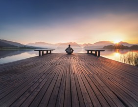 A solitary person, evoking feelings of solitude, introspection, and natural beauty, AI generated