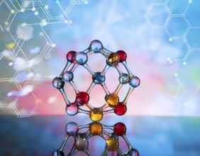 Visual representation of a molecular structure showcasing chemical bonds and atoms, ideal for