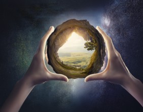 Life Concept. Existence survival being consciousness. Growth of new life, AI generated