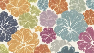 Artifical Intelligence generated seamless floral elements. Abstract Modern Brochure floral Design