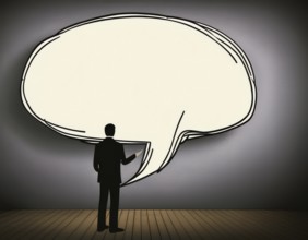 Outlined blank speech bubble. Perfect for creative projects focusing on communication, dialogue, or