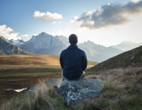 A solitary person, evoking feelings of solitude, introspection, and natural beauty, AI generated