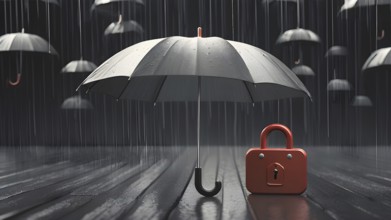 Celebrate resilience with umbrella art, a symbolic poster reflecting safety, courage, and