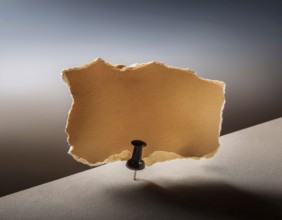 Torn paper reveals a surface underneath, symbolizing mystery and space, AI generated