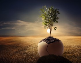Life Concept. Existence survival being consciousness. Growth of new life, AI generated