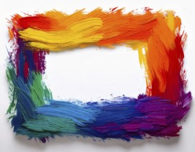 Brush strokes with border. Element for design flyer, AI generated