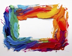 Brush strokes with border. Element for design flyer, AI generated