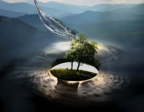 Life Concept. Existence survival being consciousness. Growth of new life, AI generated