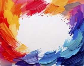 Palette abstract rough colorful multicolored art painting texture, with oil brushstroke, AI