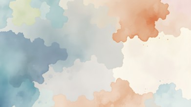A vibrant display of abstract watercolor artwork featuring a spectrum of soft and bright hues,