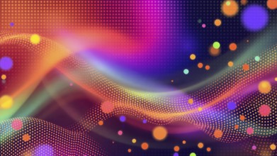 Modern layout design template with dynamic colorful overlay, AI generated